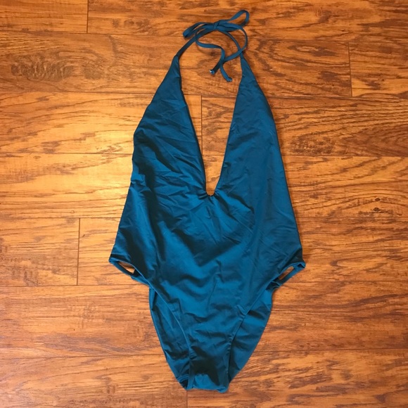 Arrow & Eve Other - Arrow & Eve Dark Teal Deep V Halter One Piece Suit Arrow & Eve Other - Arrow & Eve Dark Teal Deep V Halter One Piece Suit